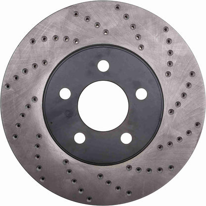 StopTech Sport Cross Drilled Brake Rotor; Front Left