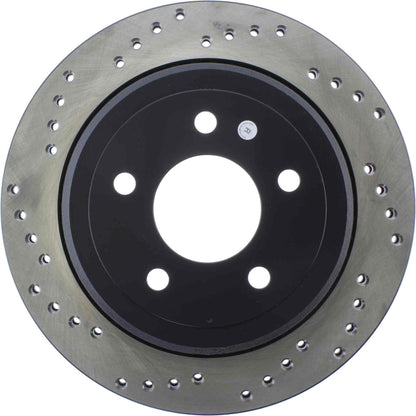 StopTech Sport Cross Drilled Brake Rotor; Rear Right
