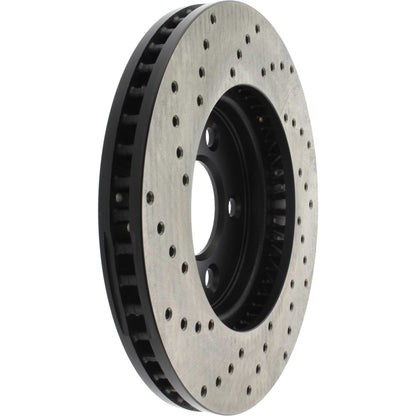 StopTech Sport Cross Drilled Brake Rotor; Front Left