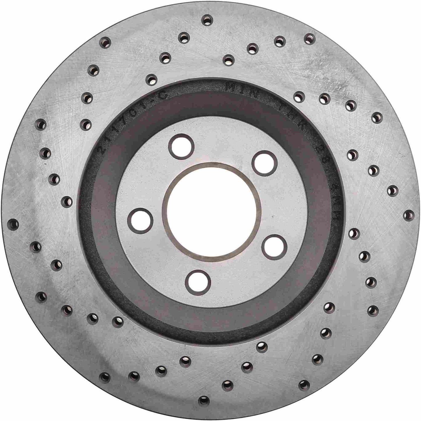 StopTech Sport Cross Drilled Brake Rotor; Front Left