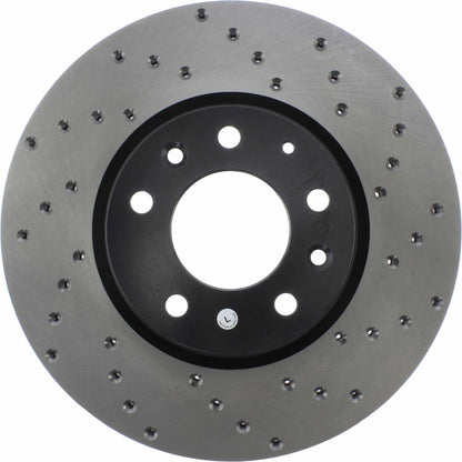 StopTech Sport Cross Drilled Brake Rotor; Front Left