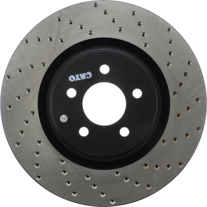 StopTech Sport Cross Drilled Brake Rotor; Front Left