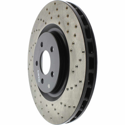 StopTech Sport Cross Drilled Brake Rotor; Front Left