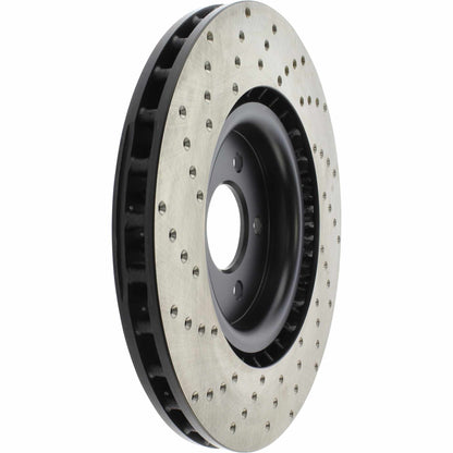 StopTech Sport Cross Drilled Brake Rotor; Front Left