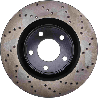 StopTech Sport Cross Drilled Brake Rotor; Front Left