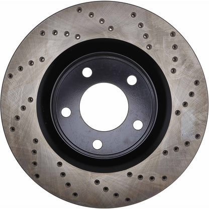 StopTech Sport Cross Drilled Brake Rotor; Front Left