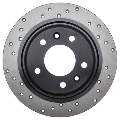 StopTech Sport Cross Drilled Brake Rotor; Rear Right