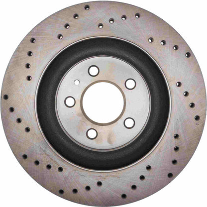 StopTech Sport Cryo Cross Drilled Brake Rotor; Front Left