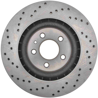 StopTech Sport Cross Drilled Brake Rotor; Front Left