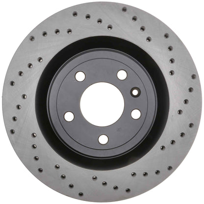 StopTech Sport Cross Drilled Brake Rotor; Front Left