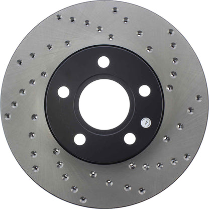 StopTech Sport Cross Drilled Brake Rotor; Front Left