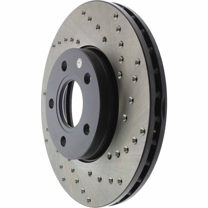 StopTech Sport Cross Drilled Brake Rotor; Front Left