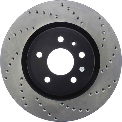 StopTech Sport Cross Drilled Brake Rotor; Front Left