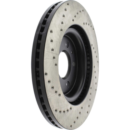 StopTech Sport Cross Drilled Brake Rotor; Front Left