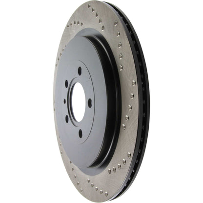 StopTech Sport Cross Drilled Brake Rotor; Rear Left