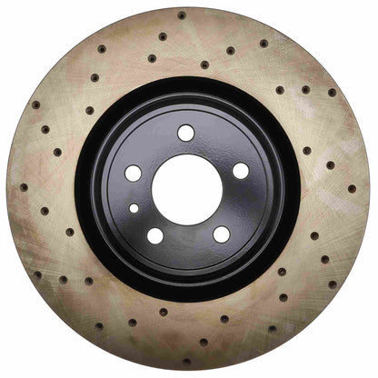 StopTech Sport Cross Drilled Brake Rotor; Front Right