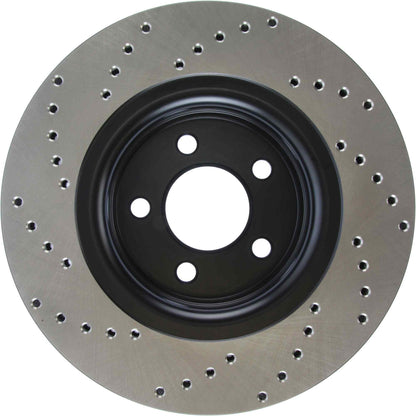 StopTech Sport Cross Drilled Brake Rotor; Front Left