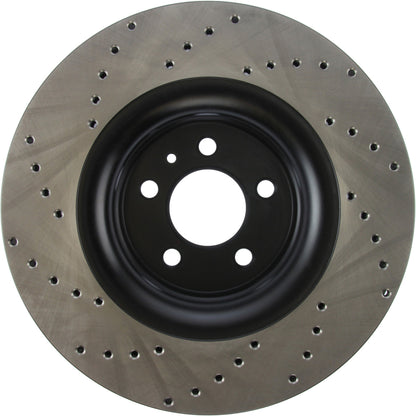 StopTech Sport Cross Drilled Brake Rotor; Front Left