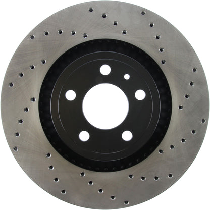 StopTech Sport Cross Drilled Brake Rotor; Front Left