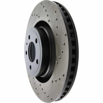 StopTech Sport Cross Drilled Brake Rotor; Front Left