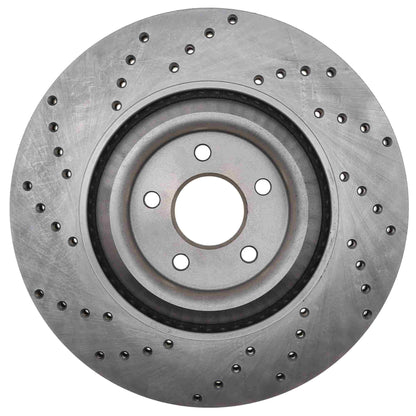 StopTech Sport Cross Drilled Brake Rotor; Front Left