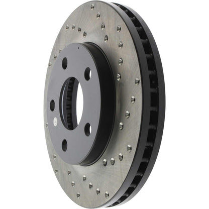 StopTech Sport Cross Drilled Brake Rotor; Front Left