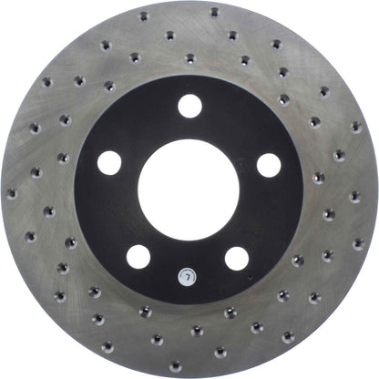 StopTech Sport Cross Drilled Brake Rotor; Front Left