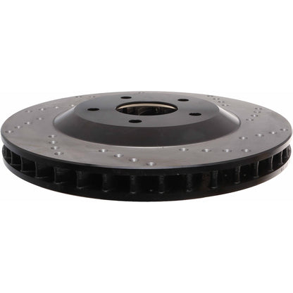 StopTech Sport Cross Drilled Brake Rotor; Front Left
