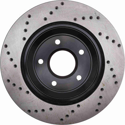 StopTech Sport Cross Drilled Brake Rotor; Front Left