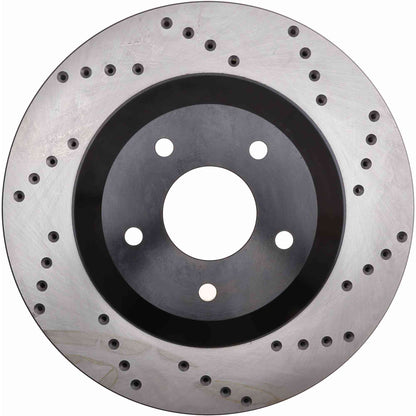 StopTech Sport Cross Drilled Brake Rotor; Front Left