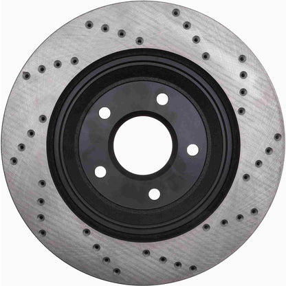 StopTech Sport Cross Drilled Brake Rotor; Front Right