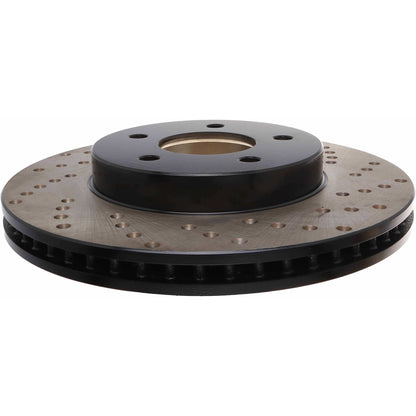 StopTech Sport Cross Drilled Brake Rotor; Front Left