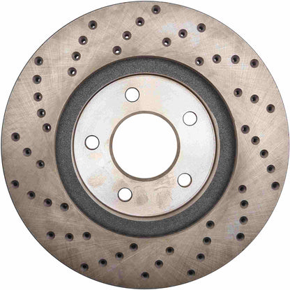 StopTech Sport Cross Drilled Brake Rotor; Front Left