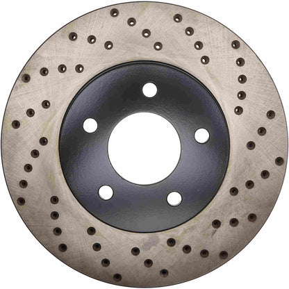 StopTech Sport Cross Drilled Brake Rotor; Front Left