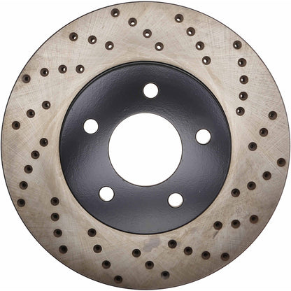 StopTech Sport Cross Drilled Brake Rotor; Front Left
