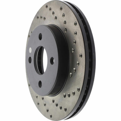 StopTech Sport Cross Drilled Brake Rotor; Front Left