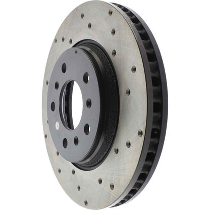 StopTech Sport Cross Drilled Brake Rotor; Front Left