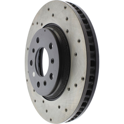 StopTech Sport Cross Drilled Brake Rotor; Front Left