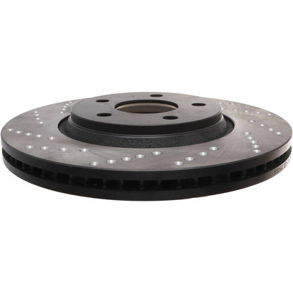 StopTech Sport Cross Drilled Brake Rotor; Front Left