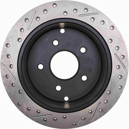StopTech Sport Cross Drilled Brake Rotor; Rear Left