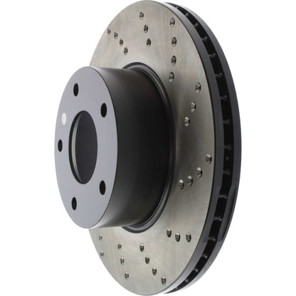 StopTech Sport Cross Drilled Brake Rotor; Front Left