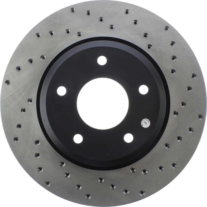 StopTech Sport Cross Drilled Brake Rotor; Front Left