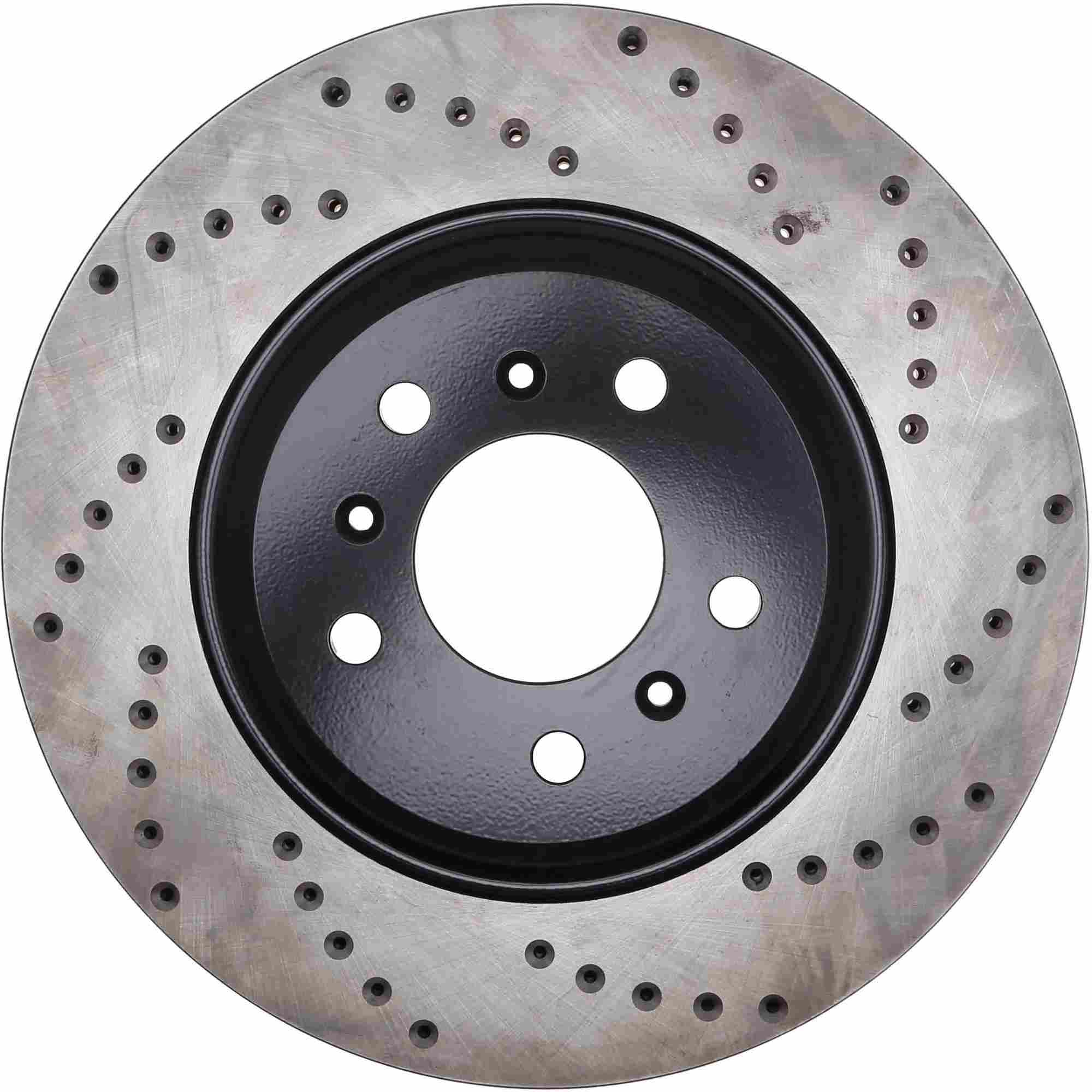 StopTech Sport Cross Drilled Brake Rotor; Front Left