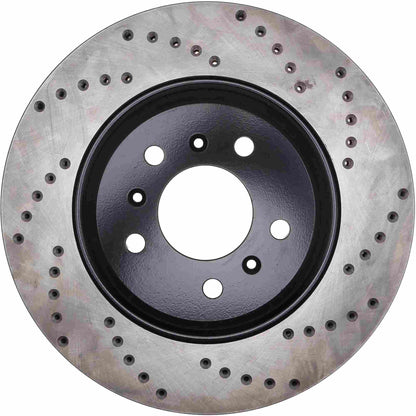 StopTech Sport Cross Drilled Brake Rotor; Front Left