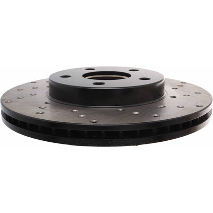 StopTech Sport Cross Drilled Brake Rotor; Front Left