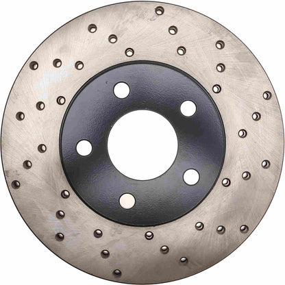StopTech Sport Cross Drilled Brake Rotor; Front Left