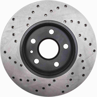 StopTech Sport Cross Drilled Brake Rotor; Front Left