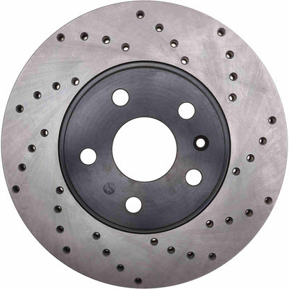 StopTech Sport Cross Drilled Brake Rotor; Front Left