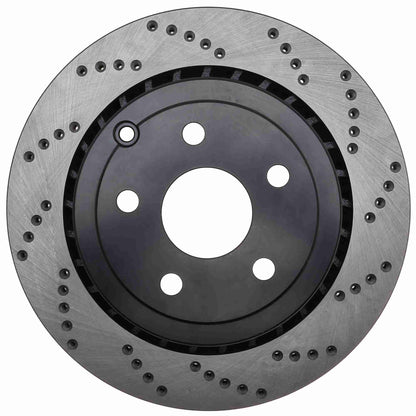 StopTech Sport Cross Drilled Brake Rotor; Rear Left