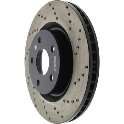 StopTech Sport Cross Drilled Brake Rotor; Front Left